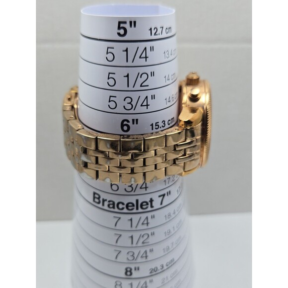 Michael Kors MK5026 Women Rose Gold MOP SS Chronograph Crystal Watch New Battery
